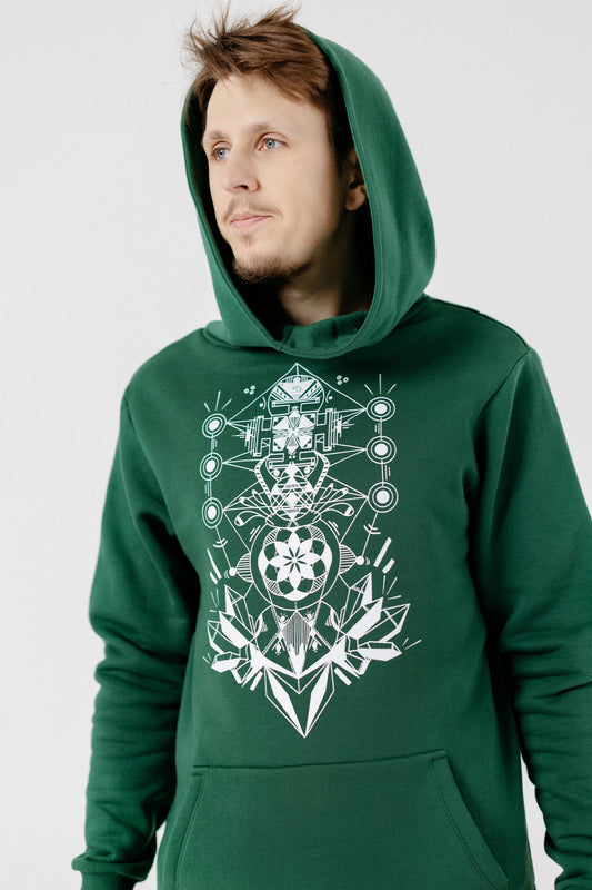 Žalias džemperis "Sacred geometry"